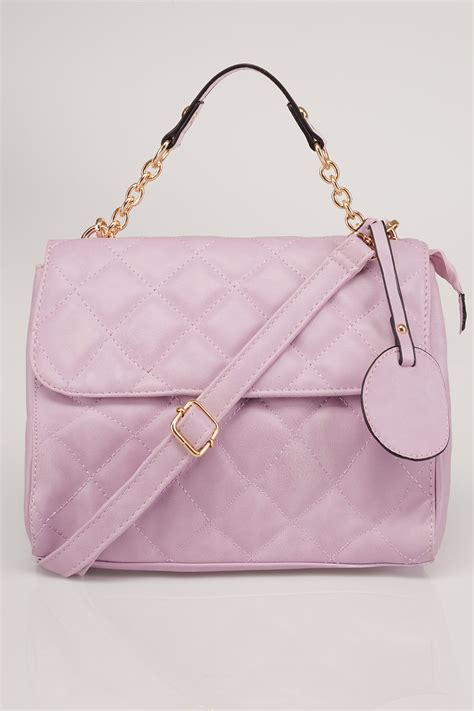 quilted lilac crossbody handbag